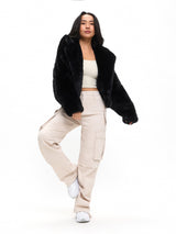 Thumbnail 2 of Cruellafree Faux Fur Coat - Black, 2 of 8
