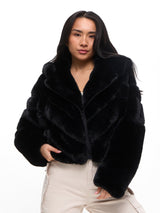 Thumbnail 1 of Cruellafree Faux Fur Coat - Black, 1 of 8