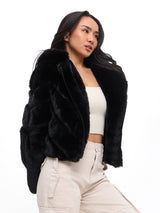 Thumbnail 3 of Cruellafree Faux Fur Coat - Black, 3 of 8