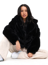 Thumbnail 7 of Cruellafree Faux Fur Coat - Black, 7 of 8