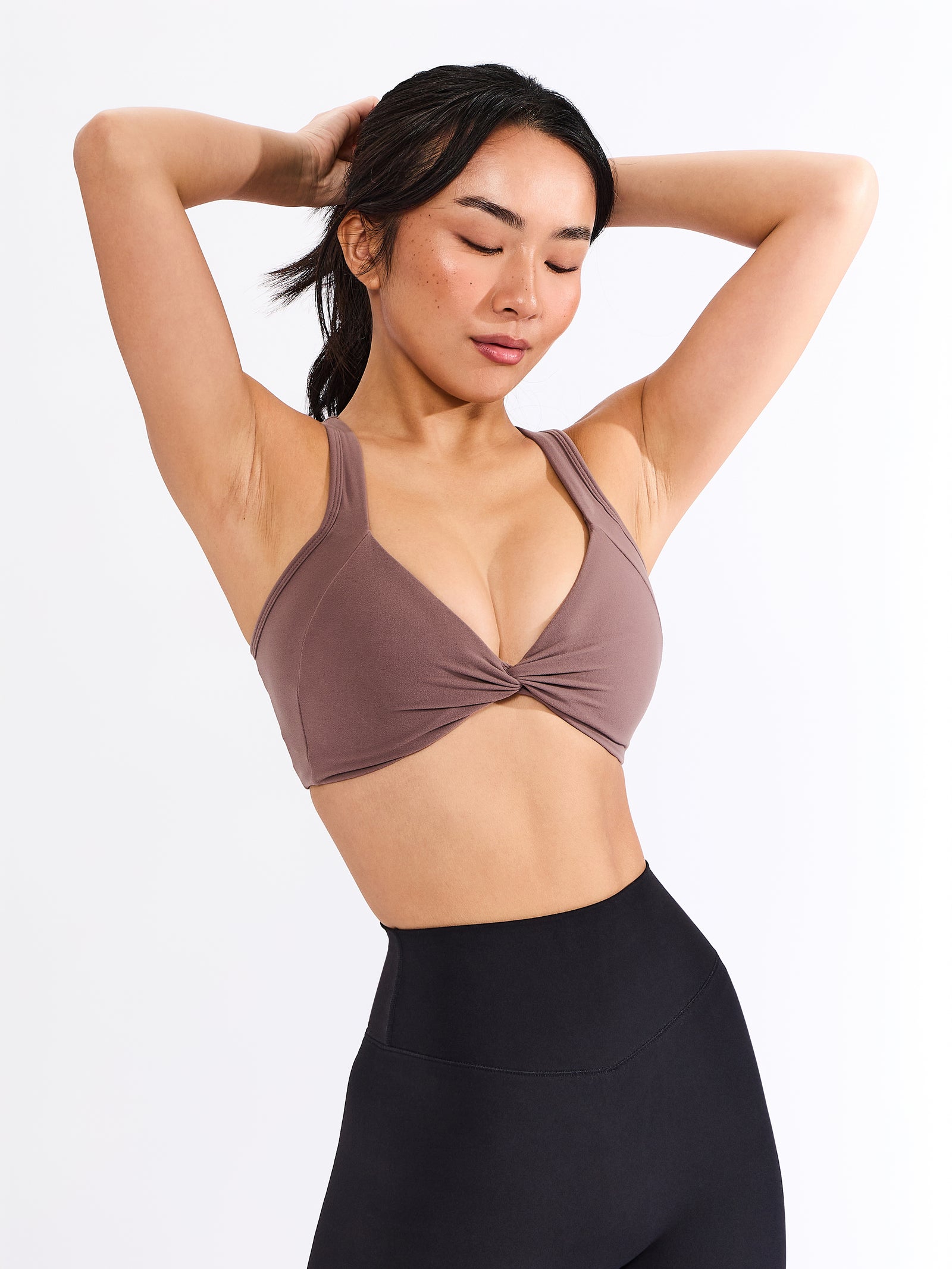 Twisted Curve Sports Bra - Mocha Berry