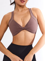 Thumbnail 1 of Twisted Curve Sports Bra - Mocha Berry, 1 of 5