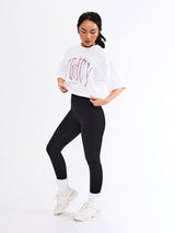 Thumbnail 3 of Throw Back Crop Tee - White, 3 of 6