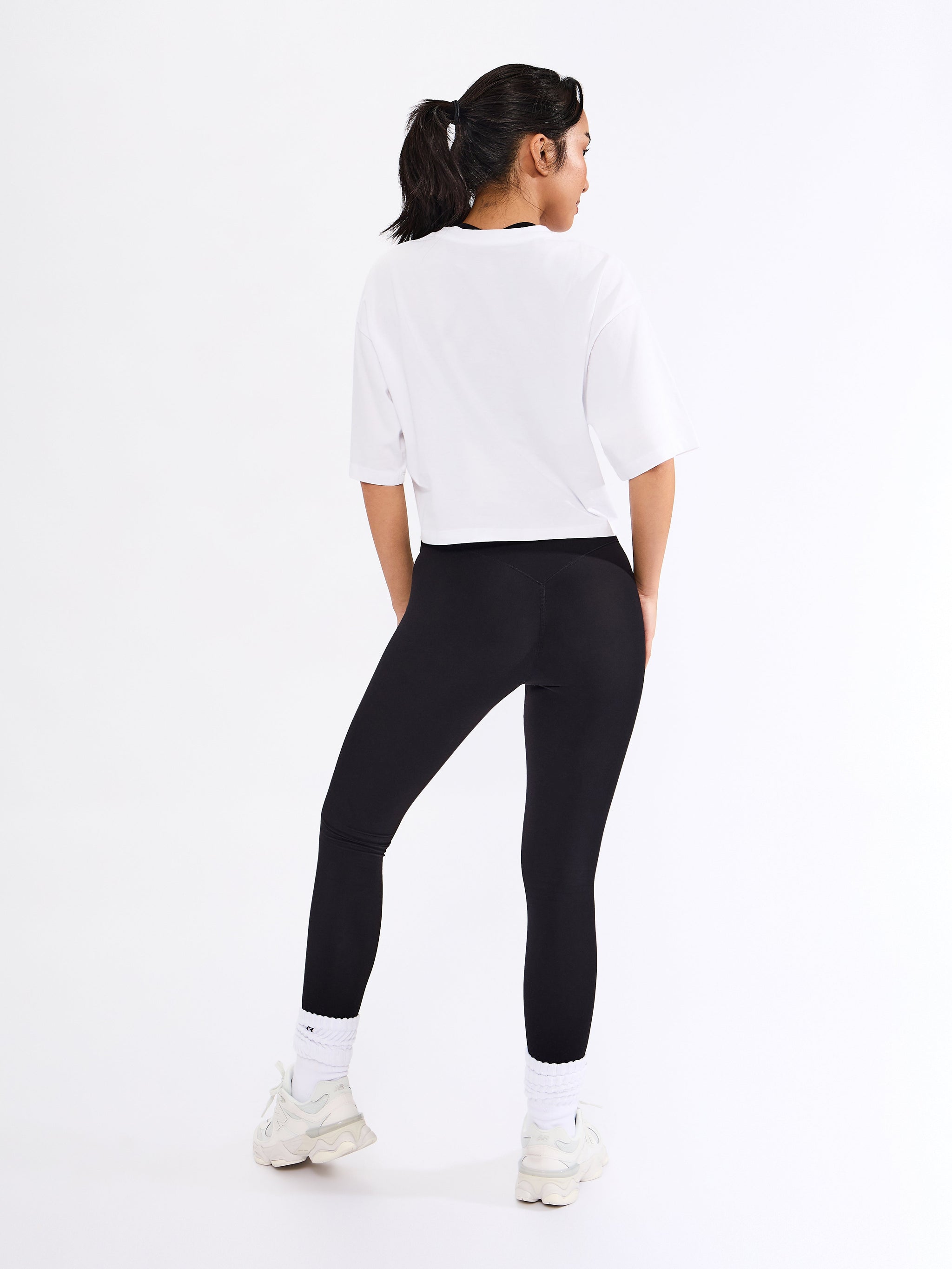 Throw Back Crop Tee - White