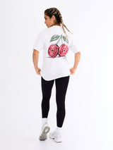 Thumbnail 3 of Cherry Weight Short Sleeve Tee - White, 3 of 4