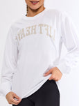Selfie Long Sleeve Graphic Tee - White