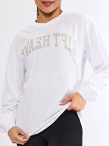 Thumbnail 1 of Selfie Long Sleeve Graphic Tee - White, 1 of 5
