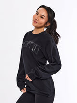 Thumbnail 6 of Selfie Long Sleeve Graphic Tee - Black, 6 of 6