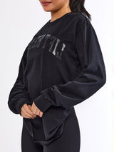 Thumbnail 2 of Selfie Long Sleeve Graphic Tee - Black, 2 of 6