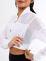 Thumbnail 3 of Exposed Mesh Jacket - White, 3 of 5