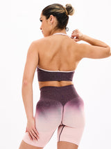 Thumbnail 3 of Halter Seamless Sports Bra - Court Ombre, 3 of 6