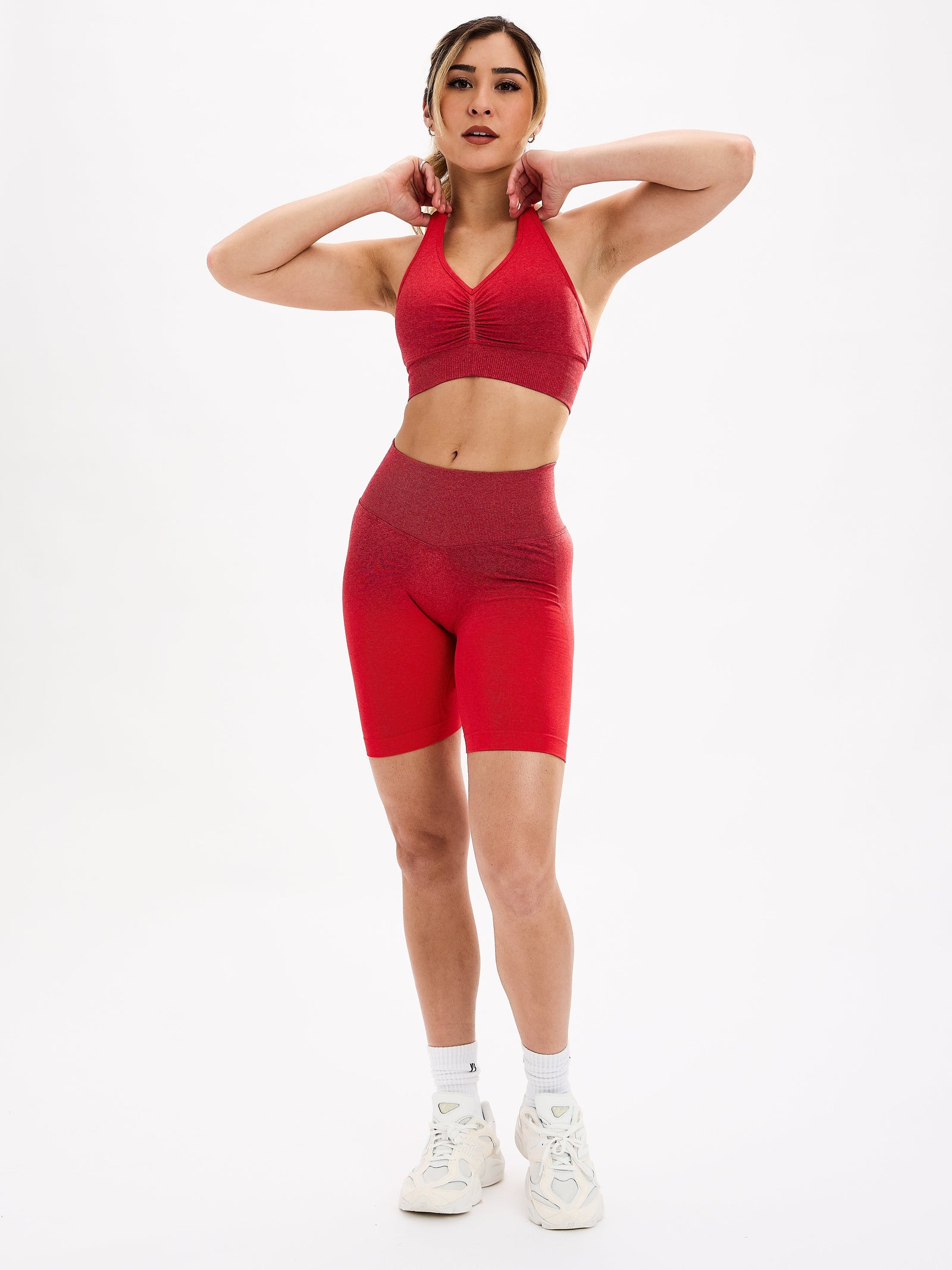 Halter Seamless Sports Bra - Red Ombre