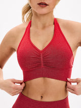 Thumbnail 1 of Halter Seamless Sports Bra - Red Ombre, 1 of 5