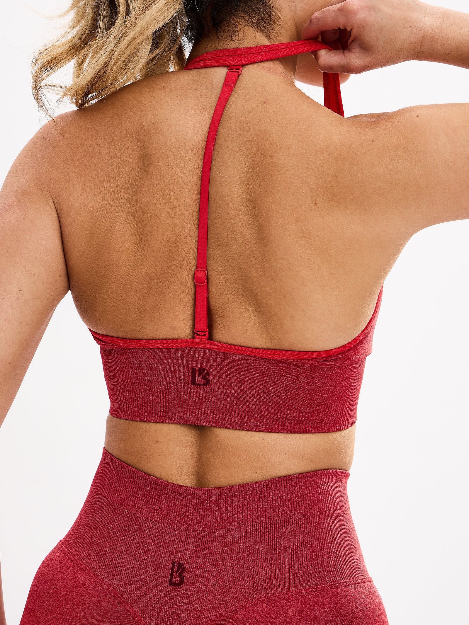 Halter Seamless Sports Bra - Red Ombre