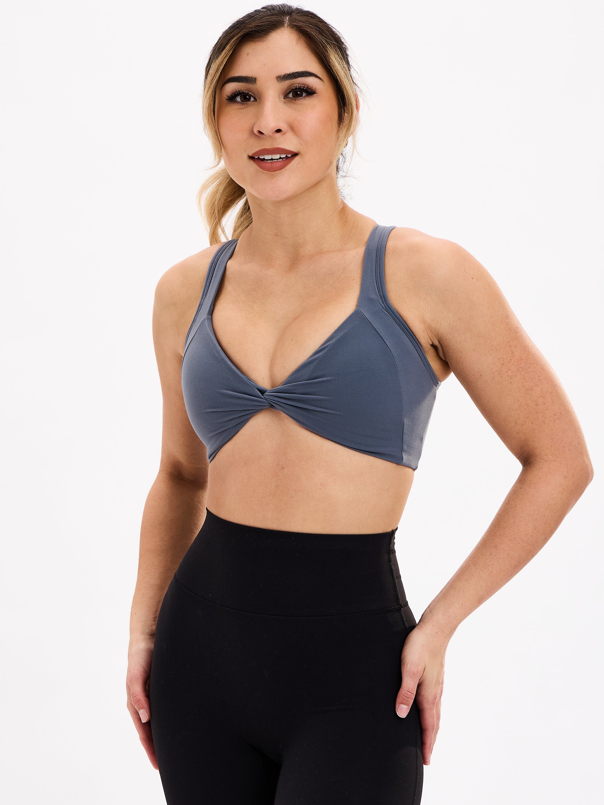 Twisted Curve Sports Bra - Barista Blue
