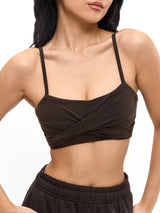 Thumbnail 1 of Ivy Wrap Sports Bra - Cold Brew, 1 of 6