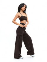 Thumbnail 2 of Ivy Wrap Sports Bra - Cold Brew, 2 of 6