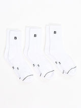 Thumbnail 1 of 3 Pack Half Crew Socks - White, 1 of 2