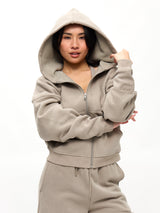 Thumbnail 3 of Plush Fleece Zip Hoodie - Neutral, 3 of 5