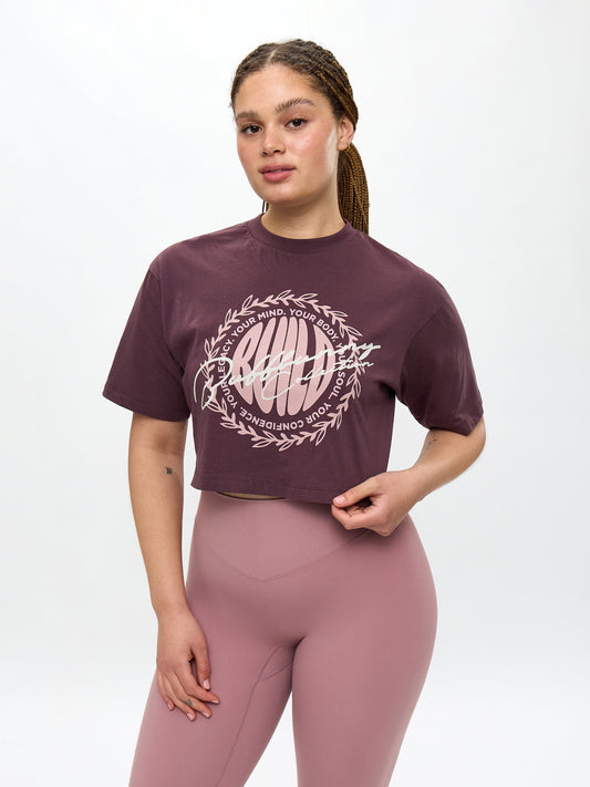 Build Crop Tee - Smoked Cherry