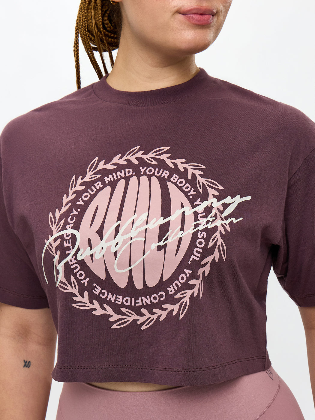 Build Crop Tee - Smoked Cherry