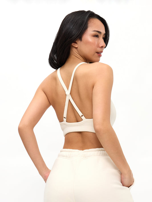 Plush Fleece Bralette - Oat Milk