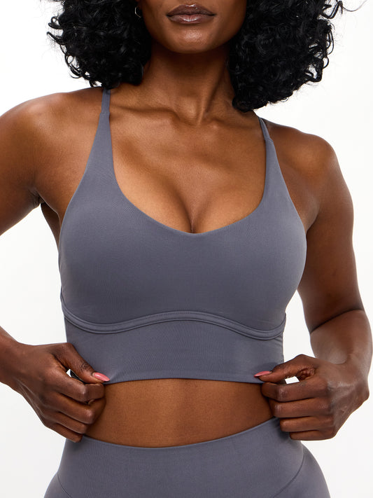 Poshknit Sports Bra - Blue Steel