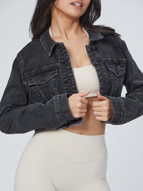 Thumbnail 8 of Desire Denim Jacket - Washed Black, 8 of 10