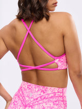 Thumbnail 2 of Girlfriend Reversible Sports Bra - Candy Crush / Pink Fashun Print, 2 of 8