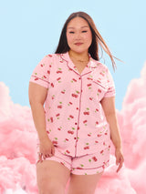 Thumbnail 3 of Pajama Shorts Set - Cherry Print, 3 of 3