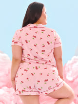 Thumbnail 2 of Pajama Shorts Set - Cherry Print, 2 of 3