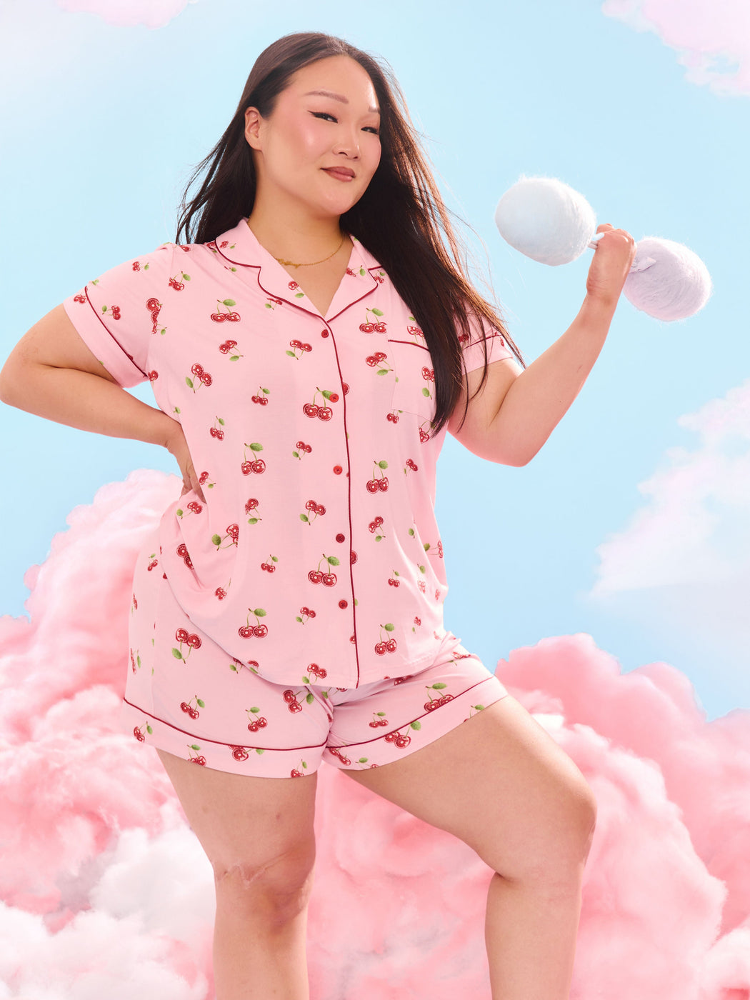 Pajama Shorts Set - Cherry Print