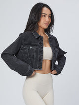 Thumbnail 3 of Desire Denim Jacket - Washed Black, 3 of 10