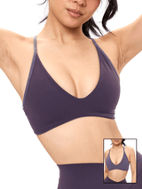 Thumbnail 1 of Girlfriend Reversible Sports Bra - Hush Berry and Purple Shadow, 1 of 8
