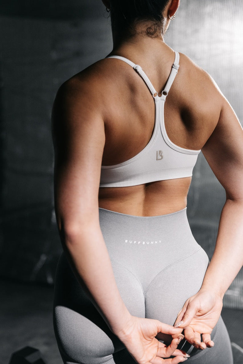 Power Seamless Sports Bra - White