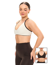 Thumbnail 1 of Girlfriend Reversible Sports Bra - Cold Brew and Bone, 1 of 8