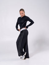 Thumbnail 5 of Halo Long Sleeve Hip Tee - Black and White, 5 of 8