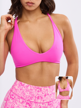 Thumbnail 1 of Girlfriend Reversible Sports Bra - Candy Crush / Pink Fashun Print, 1 of 8
