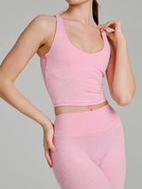 Thumbnail 4 of Dream Heather V Neck Tank - Heather Pink, 4 of 7