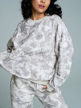 Thumbnail 1 of Plush Fleece Crew Pullover - Snow Camo, 1 of 8