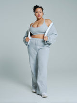 Thumbnail 1 of Plush Fleece Straight Leg Sweat Pant - Heather Grey, 1 of 3