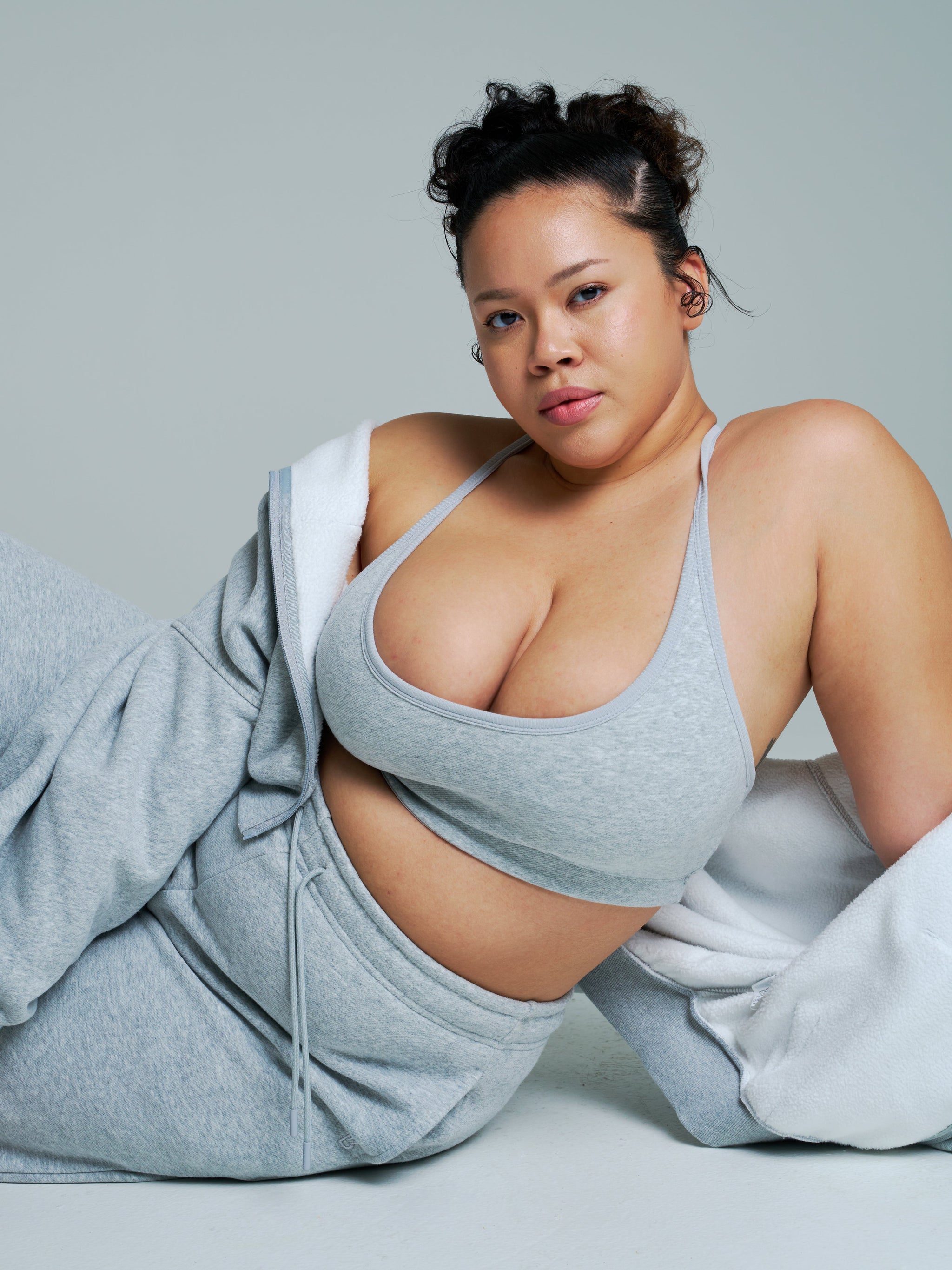 Plush Fleece Straight Leg Sweat Pant - Heather Grey