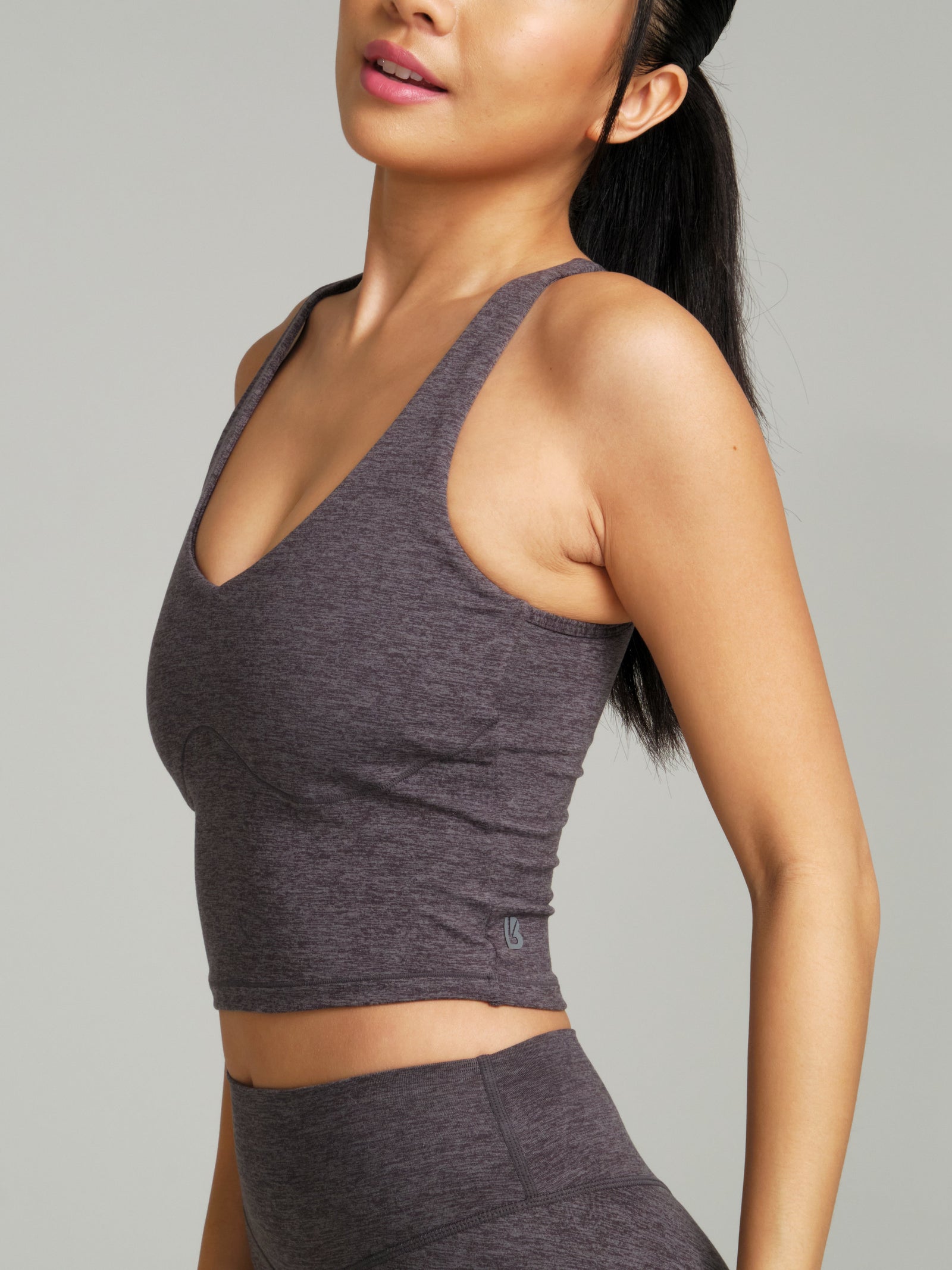 Dream Heather V Neck Tank - Heather Charcoal