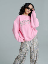 Thumbnail 5 of Plush Fleece Crew Pullover - Plastic Pink, 5 of 7