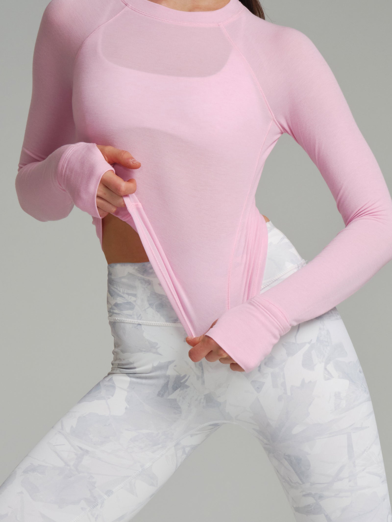 Base Layer Long Sleeve Waist Top - Plastic Pink