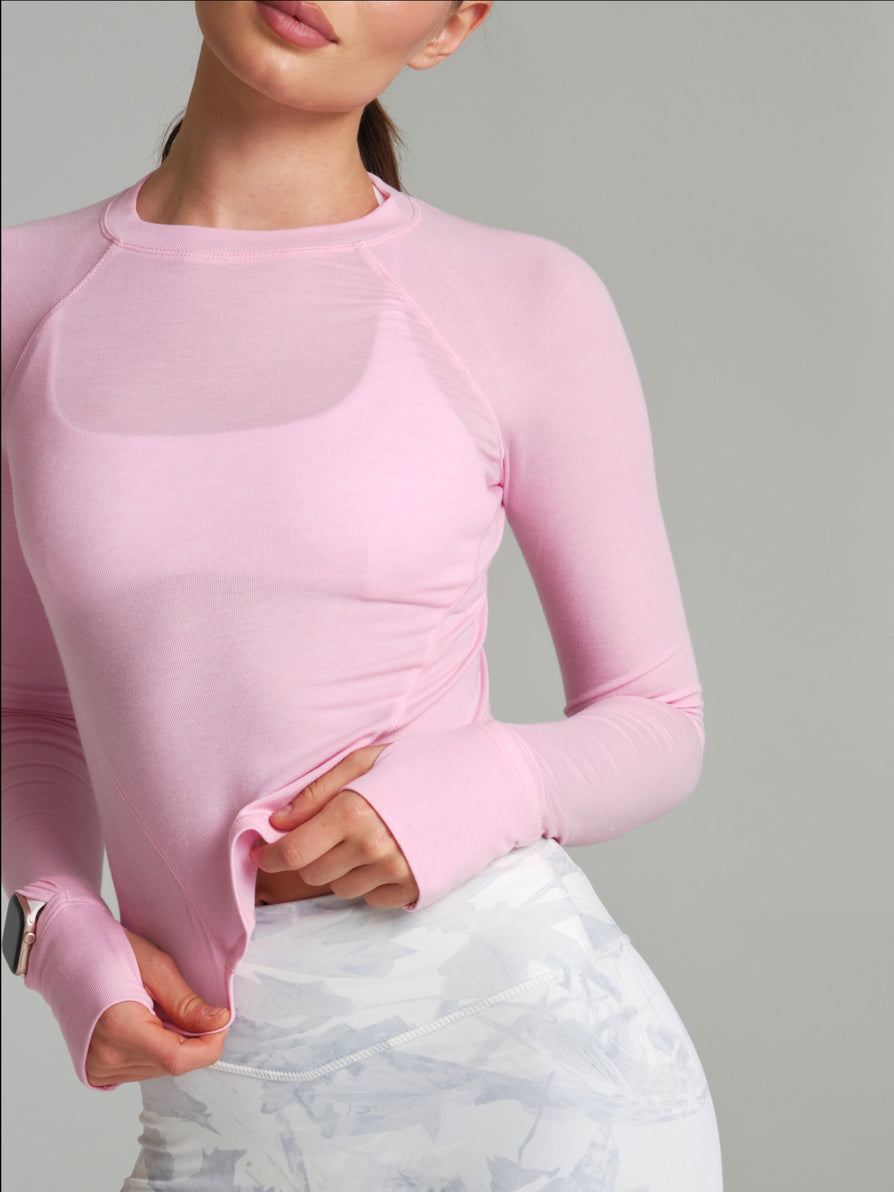 Base Layer Long Sleeve Waist Top - Plastic Pink