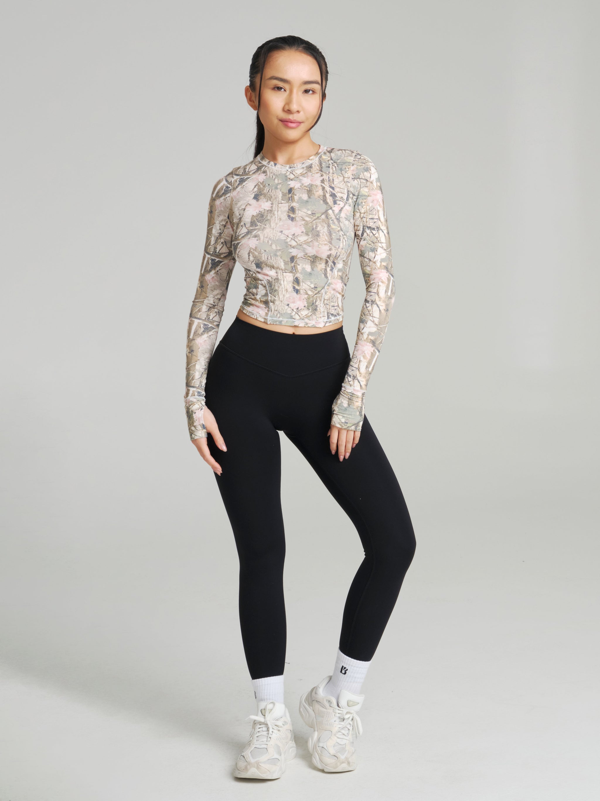 Halo Long Sleeve Baby Tee - Pink Camo