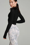 Base Layer Long Sleeve Waist Top - Onyx Black