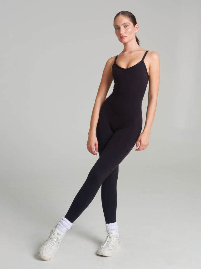 Poshknit Scrunch Bodysuit - Onyx Black