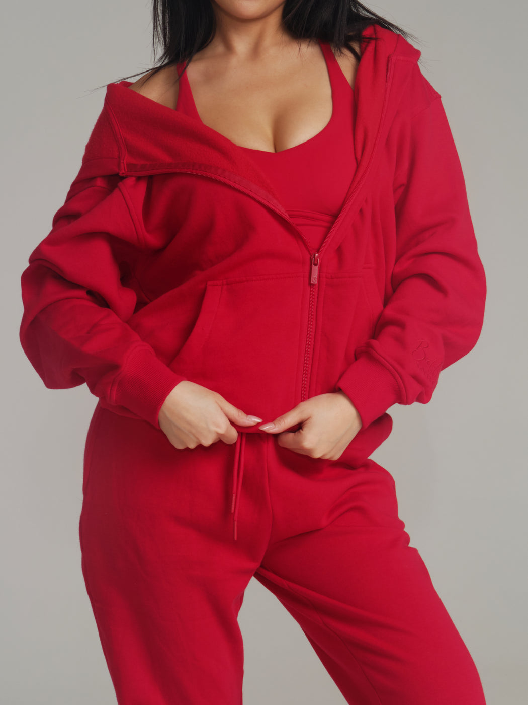**PREORDER** Threads Zip Hoodie - Lipstick Red